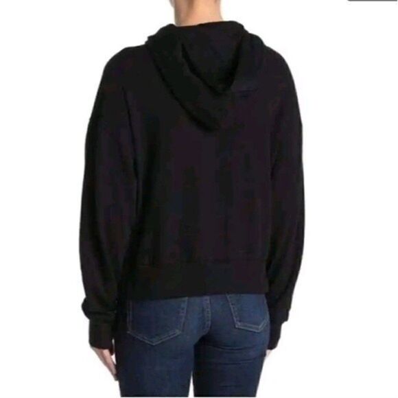 𝅺NWOT Socialite Black Hoodie Sweatshirt Snake Print Pullover Long Sleeve Soft S - Picture 9 of 10